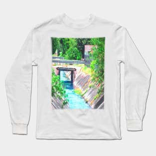 Water Canal (Impressionistic) Long Sleeve T-Shirt